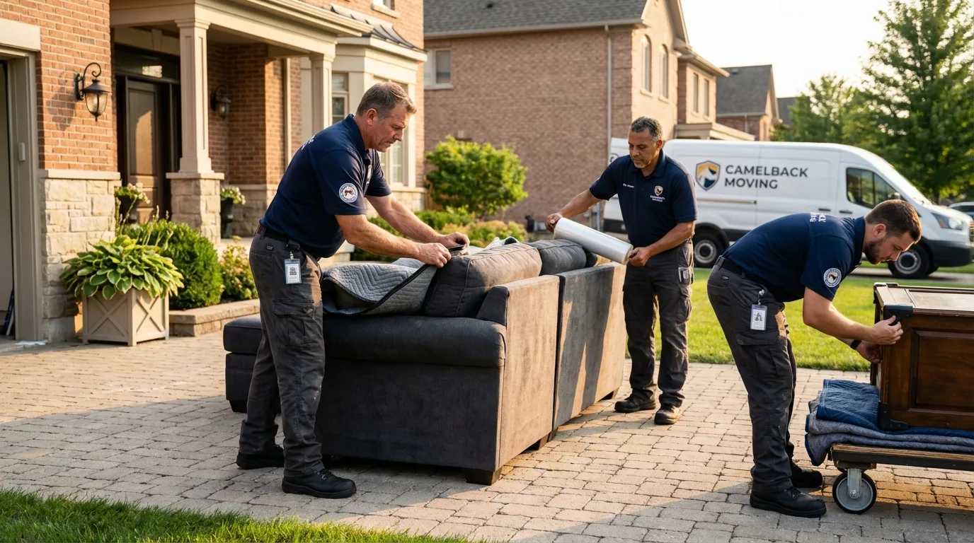 Large estate moving crew wrapping furniture in Ranger, TX